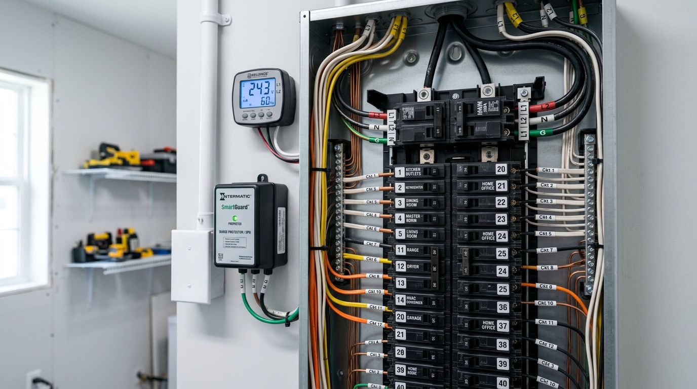 Pristine Eaton 200A Surge Protected Main Electrical Panel
